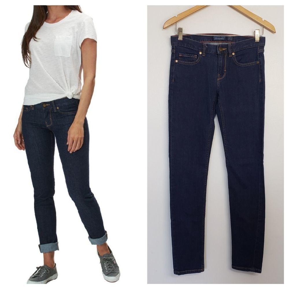 PATAGONIA women blue organic cotton slim jeans size 27